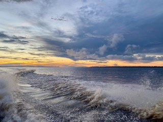 Sunset at Black River in Manaus, Amazonas - Brazil.