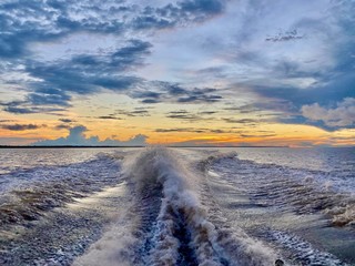 Sunset at Black River in Manaus, Amazonas - Brazil.