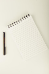notebook and pen