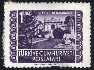 Obraz premium Postage stamps of the Republic of Turkey is offset printing Postal Telegraph and Telephone institutions. Republic of Turkey postage stamps.