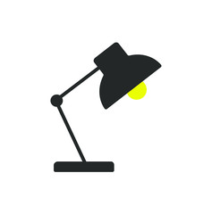 Table lamp flat design style icon . Desk lamp modern vector illustration isolated on white background.