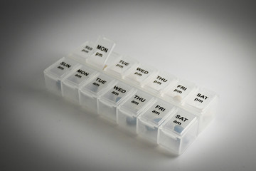 Close up shot of a pill box