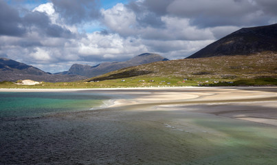 Tidal colour gradients at Luskentyre , Harris, Outer Hebrides