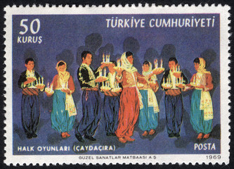 Postage stamps of the Republic of Turkey is offset printing Postal Telegraph and Telephone...