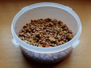 Dry mours in a container on the table