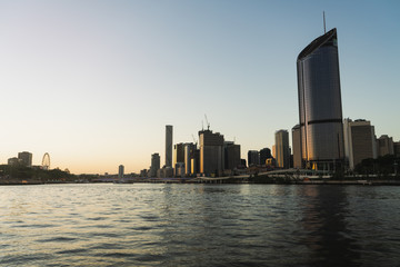 Fototapeta premium Brisbane. Cityscape of Brisbane skyline, Australia with story bridge during 