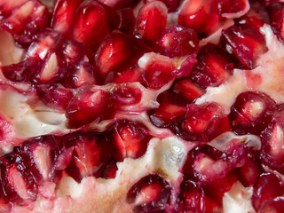 pomegranate seeds close up view