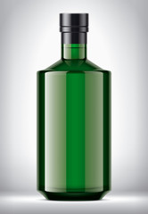 Glass bottle on Background. With Foil version. 