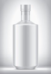 Glass bottle on Background. Non-transparent version with White Foil. 