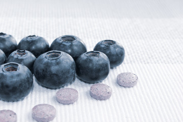 Useful blueberries and vitamin medications.