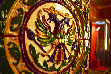 stained glass window in the church