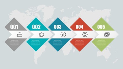 Corporate Infographic Template Premium Vector with Icon and Number