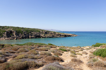 La spiaggia di Calamosche nella riserva naturale di Vendicari nella Sicilia orientale