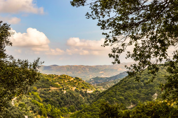 View of hills in Crete with