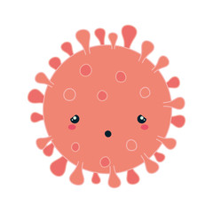 Covid 19 virus kawaii cartoon vector design
