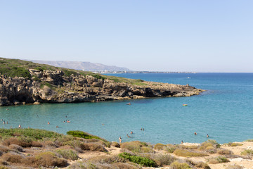 La spiaggia di Calamosche nella riserva naturale di Vendicari nella Sicilia orientale