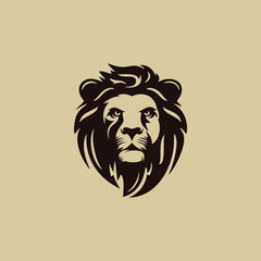Character Lion Head Logo Design Vector Illustration Template Idea