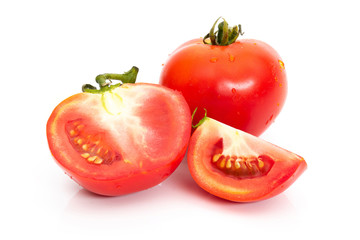 Tomato red color on a white background