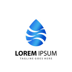 Water Drop Gradient Logo Design Template Vector Premium