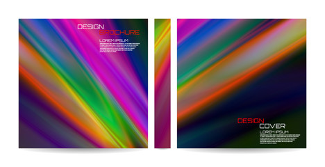 Brochure template with colorful futuristic wavy shapes. Magazine, poster, book, presentation, advertising. Abstract vector background. Template with futuristic design. Cover design your text