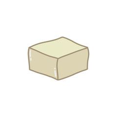 tofu doodle icon, vector illustration