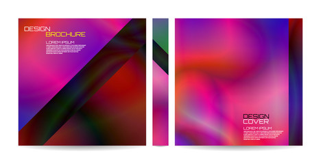 Fototapeta premium Brochure template with futuristic wavy shapes. Magazine, poster, book, presentation, advertising. Abstract vector background. Template with futuristic design. Cover design your text
