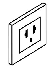 electric socket / vector and illustrator, isolated on white background