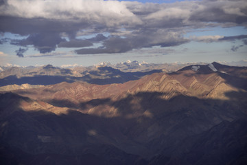 Himalaya mountains on clouds