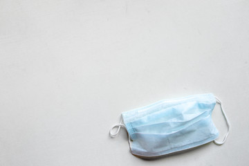 face mask for coronavirus preventive measure, top view