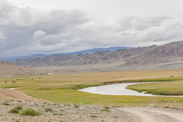 Fototapeta premium Altai Tavan Bogd National Park in Bayar-Ulgii, Mongolia.