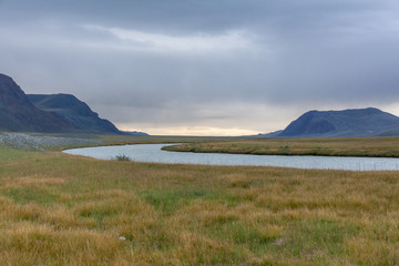Typical landscapes of Mongolia. mountain slopes and valleys. Altai, Mongolia
