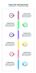 Vertical timeline template with six arrows,Timeline infographic.