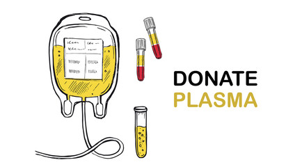 Donate plasma hand drawn illustrations