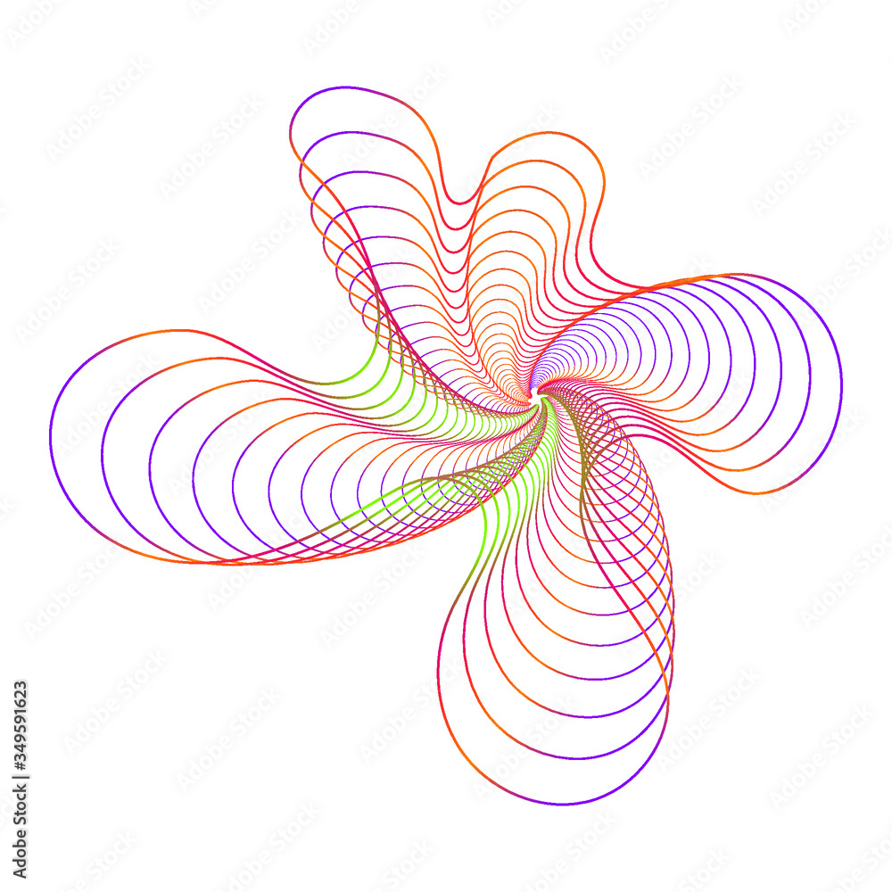 Poster spiral symbol. simple element. spray effect. colorful image isolated on white background. vector eps