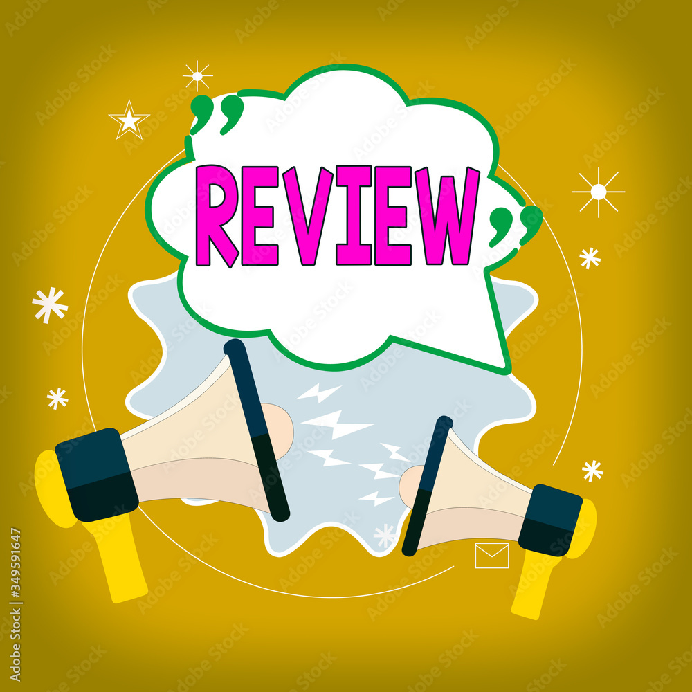 Poster text sign showing review. business photo text assessment of something intention of instituting chang