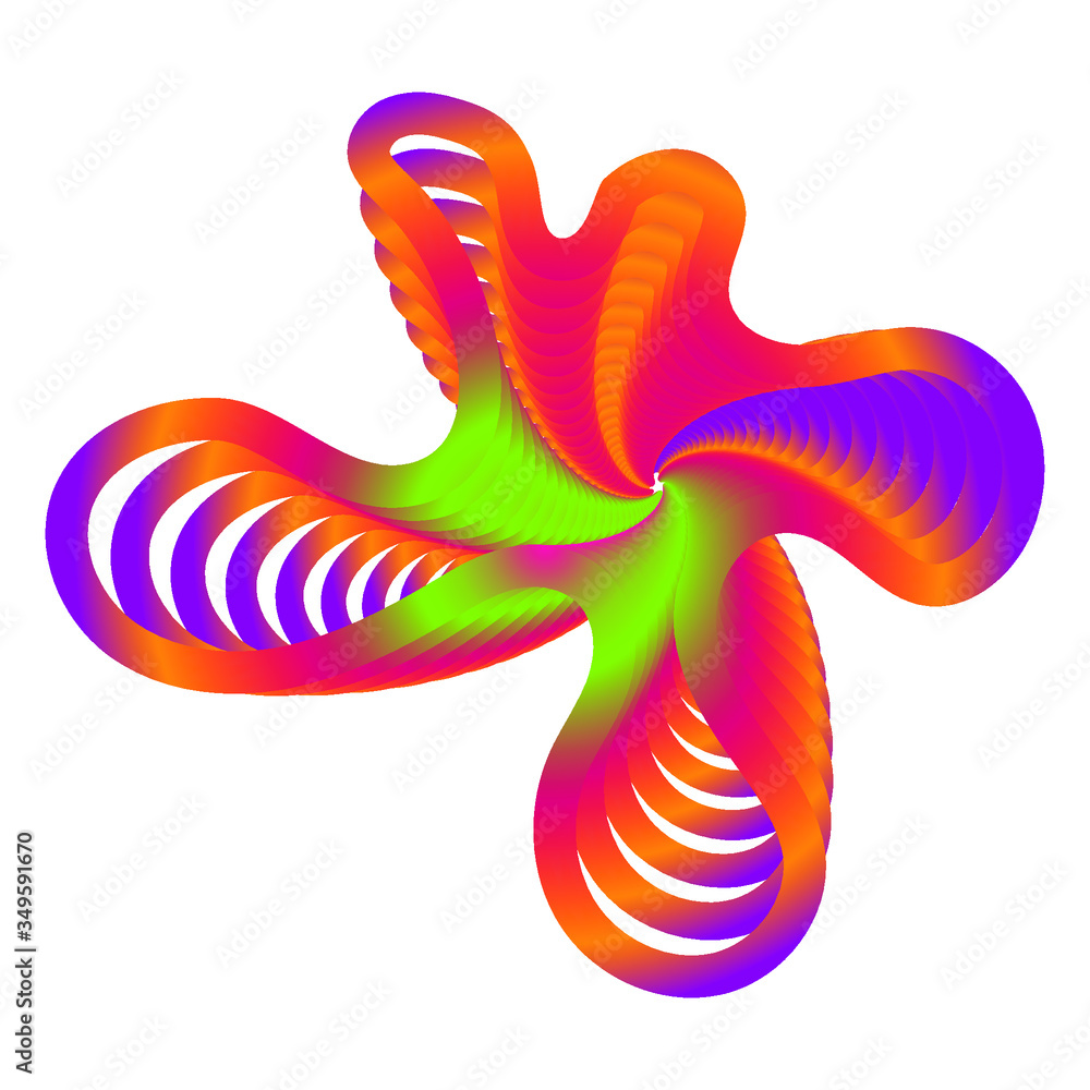 Poster spiral symbol. simple element. spray effect. colorful image isolated on white background. vector eps