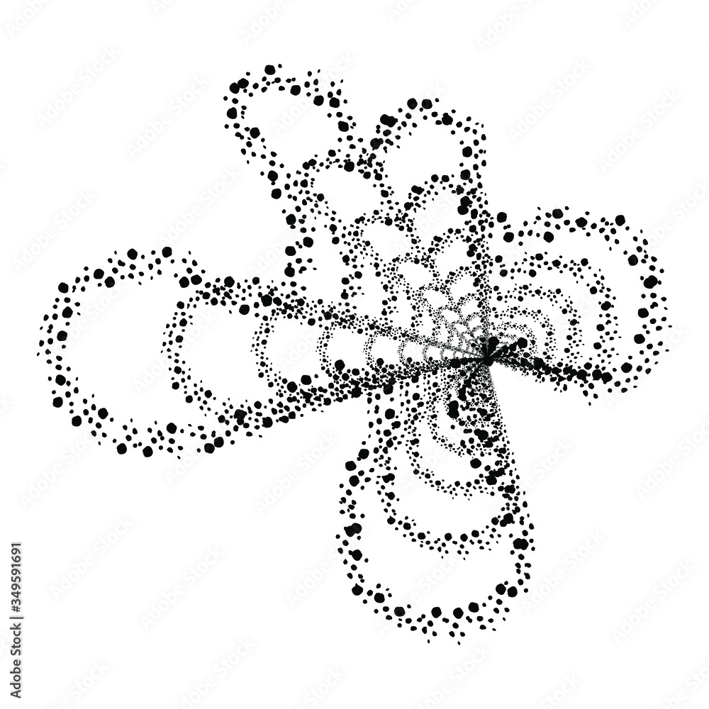 Poster spiral symbol. simple element. spray effect. black image isolated on white background. vector eps 10