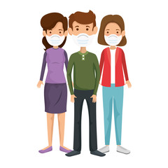 Obraz premium group people using face mask isolated icons vector illustration design