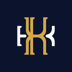 Initial Letter XK KX Monogram Logo Design
