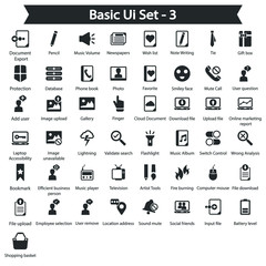 Basic Ui Icon set 3 - Black series