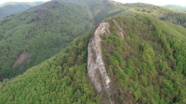 Aerial view of Sivec mountains in Ruzin locality in Slovakia