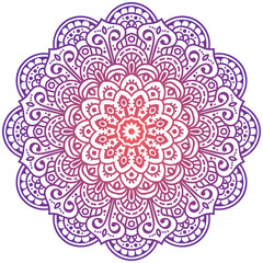 Vector round abstract circle. Mandala style. Decorative element, colored circular design element.