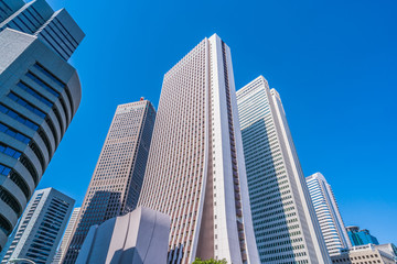Fototapeta premium 東京都市景観 新宿の高層ビル群 ~ Skyscrapers in Shinjuku, Tokyo, Japan's largest office district ~