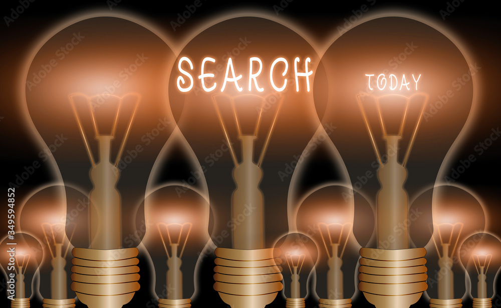 Poster writing note showing search. business concept for try to find something by looking or otherwise seek