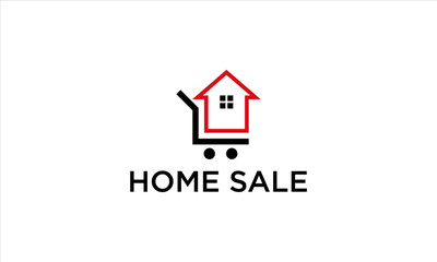 combination of home and sale logo design