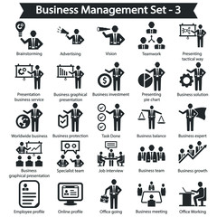 Business management Icon set 3 - Black series