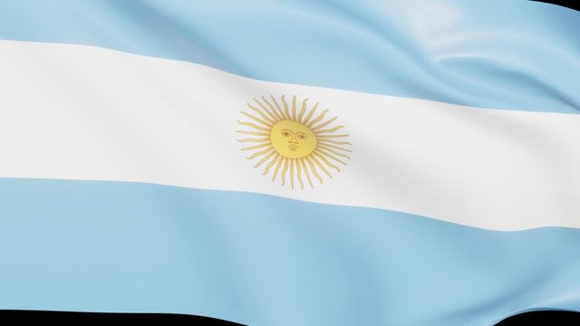 Drapeau de l'Argentine en mouvement