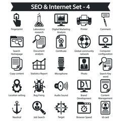 SEO & internet Icon set 4 - Black series