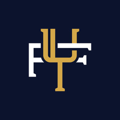 Initial Letter YF FY Monogram Logo Design