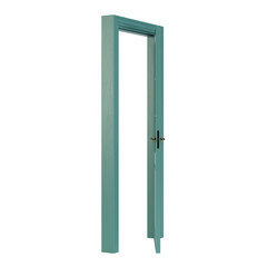 Wooden door isolated on white background. 3D rendering.